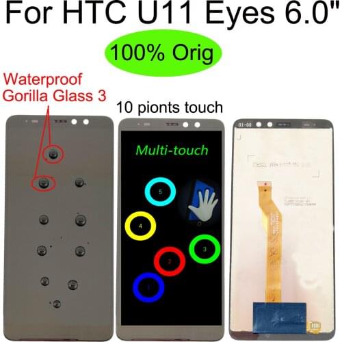 100% Original 6.0" For HTC U11 Eyes 1080x2160 LCD Display Touch Screen Assembly