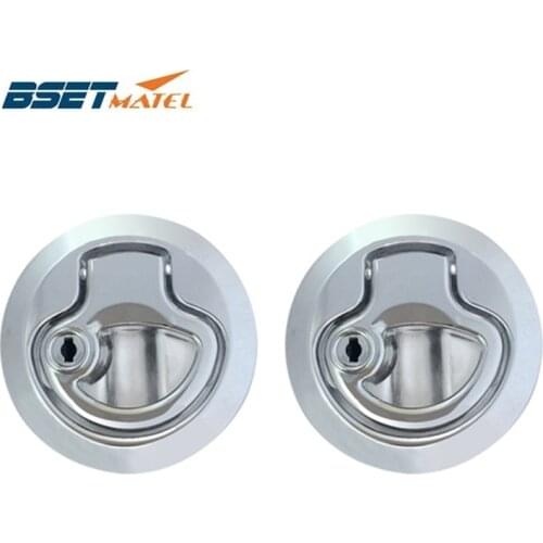 2 Pieces Zinc Alloy Chrome Finished Flush Latch Flush Pull Latches Slam lift handle Deck Hatch