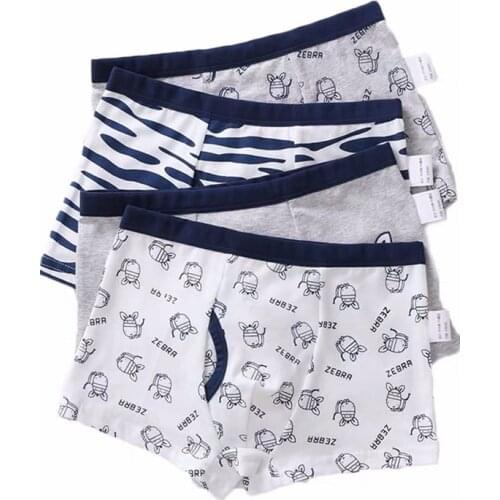 2Pc/lot Cotton Children Underwear Boys Boxer Shorts Teenage Underpants Kids Cartoon Panties Soft Baby Boys Boxer Briefs