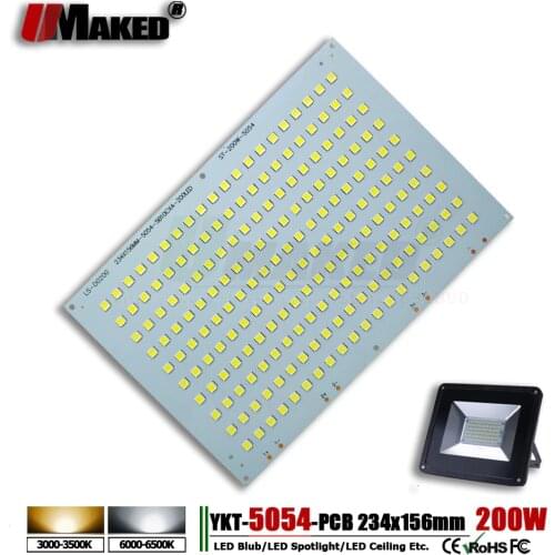200W 234x156mm LED PCB SMD5054 Install Flood Lights Aluminum Plate Led Heat Sink Borad Light Panel For LED Outdoor Floodlights