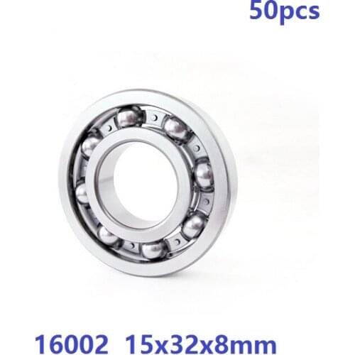 50pcs/lot bearing 16002 open type 15x32x8 mm Deep Groove Ball bearing 15*32*8mm high quality