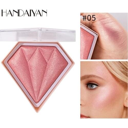 Face Glitter Blush Pink Nude Shimmer Highlighter Blusher Powder Makeup Cosmetics Facial Contour Corrector Shine Rouge