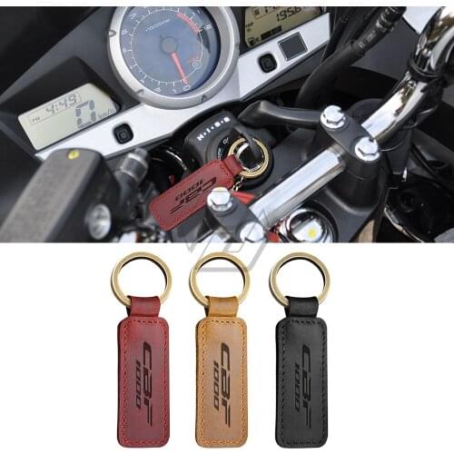 For Honda CBF1000 CBF 1000 Keyring Motorcycle Cowhide Keychain Key Ring
