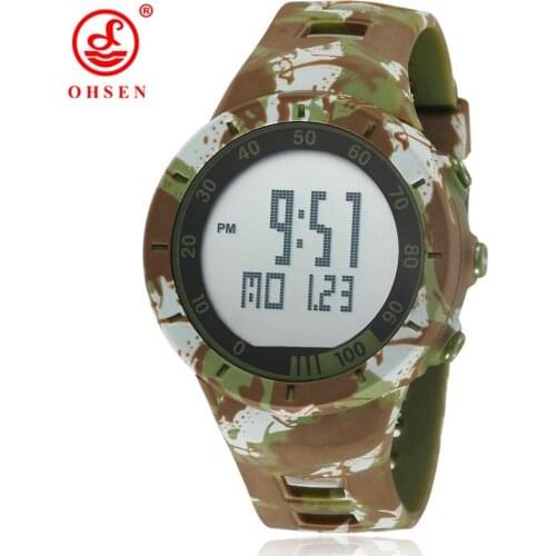 Fashion Men LED Sports Watch Waterproof 50M Outdoor Digital Watch Swimming Army Green Electronic Wristwatch Reloj Hombre Clocks