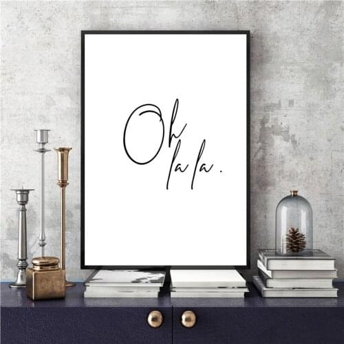 Black White Oh La La Quote Wall Art Canvas Painting Home Decor Posters And Prints Wall Art Picture For Living Room Modern