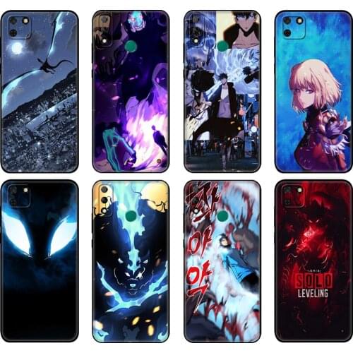 Black tpu Case For Huawei Y9S Y6S Y8S Y5P Y7P Y8P Case For Huawei Y5 lite Prime 2018 Y6 2019 Cover Anime Ground Leveling