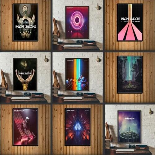 Dragons Imagine Music Album History Cover Art Canvas Painting Wall Picture Home Decor Posters and Prints