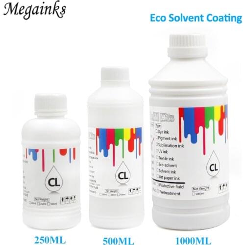 1000ML 500ML 250ML eco solvent coating for Epson DX3 DX4 DX5 DX7 DX9 Roland Mimaki eco solvent printer eco solvent ink coating