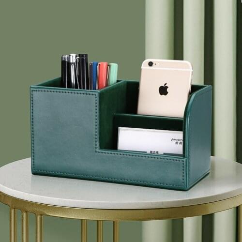 Retro Distinguished Dark Green Business Office Desk Storage Box Creative Multifunctional Pen Holder