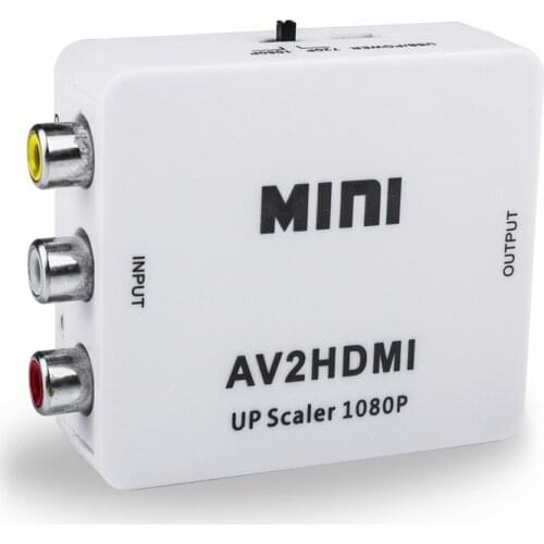 Hot RCA to HDMI Mini 1080P RCA Composite CVBS AV to HDMI Video Audio Converter Adapter Support PAL, NTSC3.58, NTSC4.43, SECAM, P