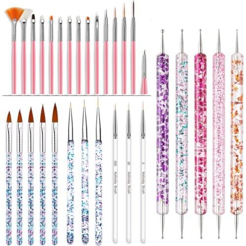 Manicure Nail Brushes Set for Acrylic UV Gel Polishing Dotting Painting Drawing Pen Nail Tips Decoration Brushes Nail Art Tools
