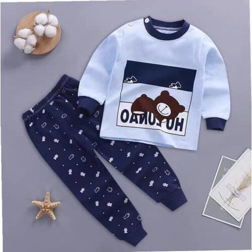 2021 Autumn New Baby Underwear Sets Toddler Girls Clothes Baby Boys Long Sleeve Suit Casual Children Outfits Pure Cotton