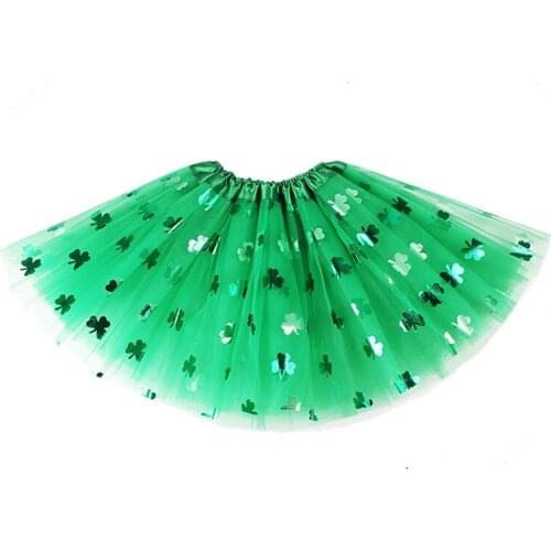 0-6Y Baby Girl Clothes St Patricks Day Skirts 3 Layers Tulle Petticoats Green Sparkle Kids Girls Tutu Skirt Holiday Costume