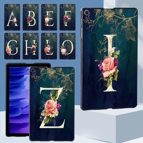 Initial Name Series New Tablet Case for Samsung Galaxy Tab A7 10.4 Inch T500/T505 Slim Protective Shell + Free Stylus