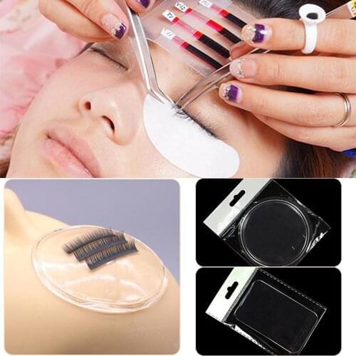 1pcs Professional Silicone Transparent Rectangle Round Eyelashes Extension Tray Stand Holder Make Up Tools