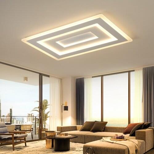 Surface mounted Rectangle Modern led ceiling chandelier living room dining room bedroom Ultra-thin ceiling chandelier fixtures