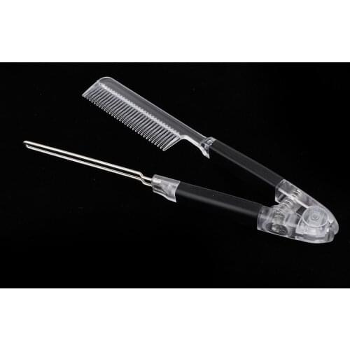Hair Straightener For Men Fold Comb Straightening Brush Beard Comb Hairbrush