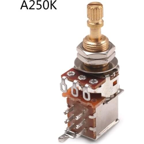 Guitar Switch Knob A500K B500K A250K B250K Push Pull Control Pot Potentiometer G32E