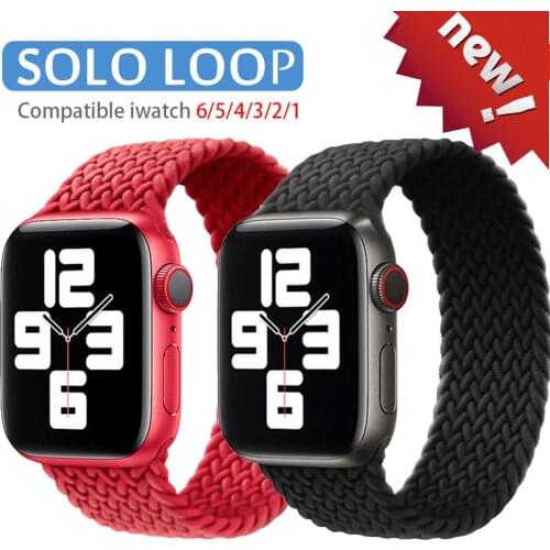 Solo Loop Braided Silicone Strap for Apple Watch 6 Bands 44mm 40mm 38mm 42mm Elastic Bracelet for IWatch Series 6 SE 5 4 3 Band