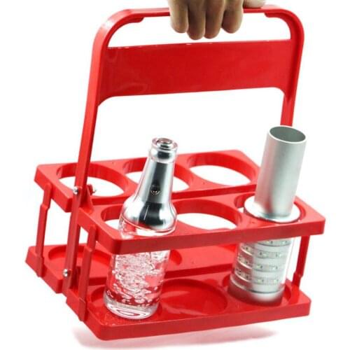 Foldable Drink Carrier Beverage Delivery Storage Holder Wine Bottle Red Rack Space Saver For Catering Restaurant Outdoor Travel