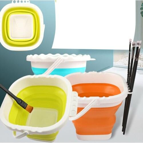 Folding Bucket Portable Silicone Outdoor Round Space Saving Travel Fishing Art Anti Splash Folding Bucket