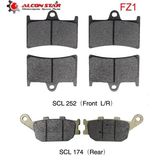Alconstar- Motorcycle Brake Pads Disc For Yamaha FZ1 FZ 1 2006 2007 2008 2009 2010 2011 2012 2013 2014 2015 Front & Rear Pads