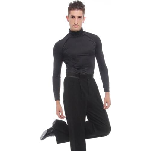 Comfort Latin Dance Tops for Male Black Modal Shirt Men Ballroom Competitive Jumpsuit Professional Adult Chacha Garments N3009