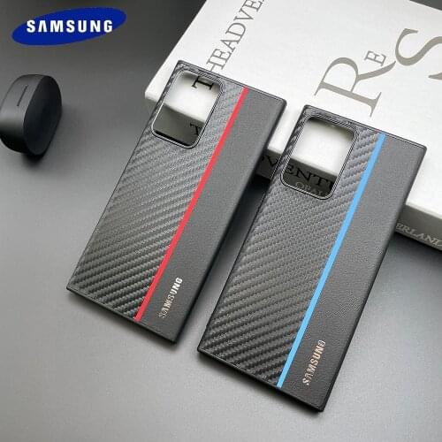 Carbon Fiber Case For Samsung Galaxy Note20 Ultra Genuine Leather Ultrathin PC All-Inclusive Back Cover Note 20 20Ultra