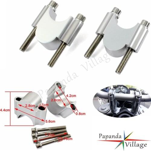 CNC Aluminum Motorcycle Handlebar Riser Universal Mount Clamp 1-1/8" 30mm Rise Fat Bar for BMW Suzuki Honda ATV Scooter Kawasaki