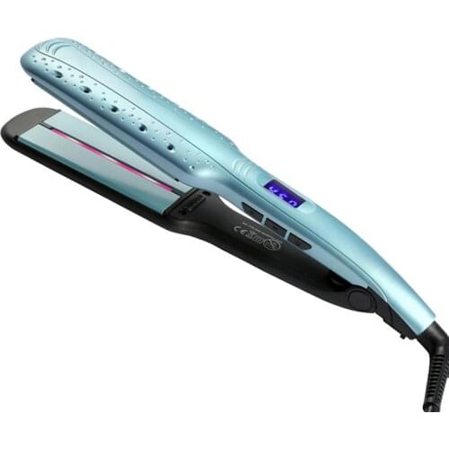 Professional Straightening Irons Infrared negative ion hair straightener Ceramic Flat Iron LCD iron 2 inch Diameter Styling tool