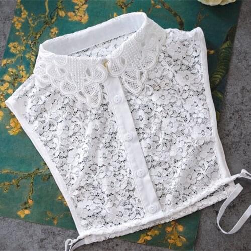YSMILE Y Women Fashion Black White Lace Fake Collar High Quality Sweet Decoration Collar Shirt Clothes Accessories For Female