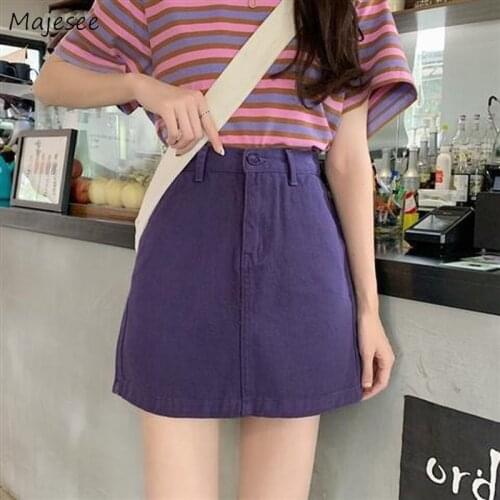 Skirts Women 6 Colors Oversize Sexy Female Fashion Loose Casual College Korean Style Simple All-match Mini Party Popular Vintage