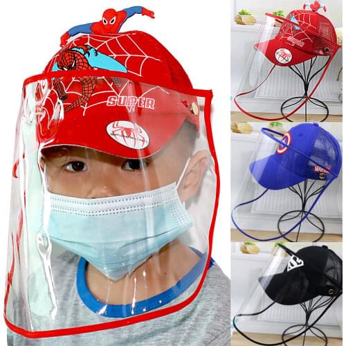 Protective Kids Bucket Hat Anna Elsa Children SunHat for Girls Boys Prevent Wind Sand Spittle Face Mask Baseball Cap Child Hats