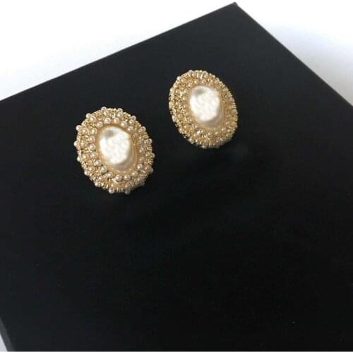 Baroque Flat Pearl Stud Earrings 925 Sterling Silver Stud Earring For Women Fine Jewelry