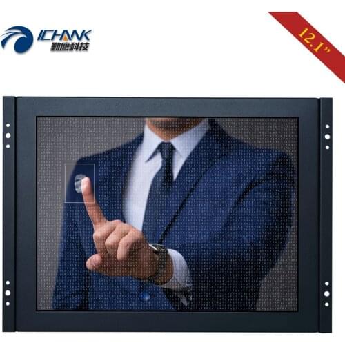 ZK120TC-DUV1/12.1" inch 800x600 4:3 DVI SVGA USB Embedded Open Frame Wall-mounted Resistive Touch LCD screen PC Display Monitor