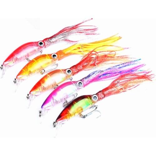 1 Pcs 12cm / 22g 6 Color Hard Fishing Lure Squid High Carbon Steel Hook Octopus Artificial Tuna Crank For Sea Fishing Tackle