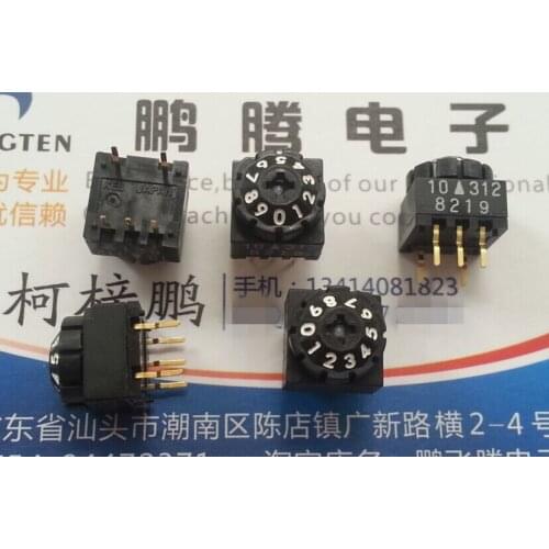 1PCS Imported Japanese KEL KEL09W rotary coding switch 0-9/10 bit 312 straight plug 3 to 2 feet 0mm handle