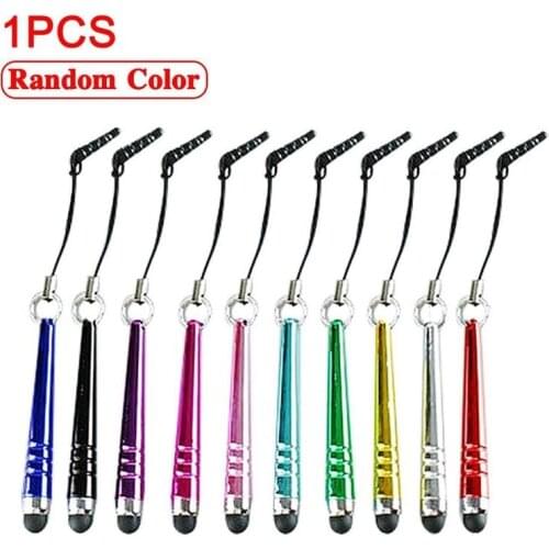 1pcs Universal Long Capacitive Screen Pen Plastic Stylus For Smart Cell Phones Tablets Pens With Dust Plugs Random Color