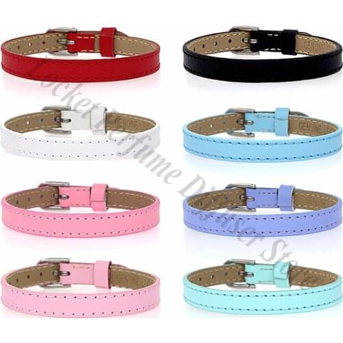 10pcs/Lot Genuine Real Leather Bracelet For Women Slide Letter Charms Wristband Jewelry Making DIY Pet Collar Keychain Band Gift