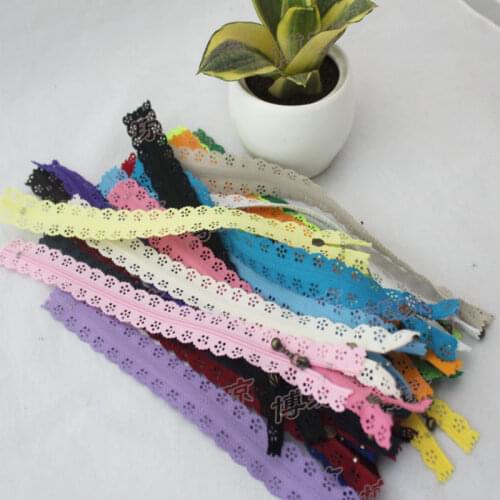 100 PCS/LOT MOST FREE SHIPPING Nylon Lace Zipper CLOSE END WITH Metal DROP Slider for Sewing ACCESSORIES MORE SAVE ONLINE DIY