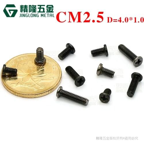 100pcs M2.5*4 5 8 10 Notebook computer repair screw thin flat/ wafer head philips machine screw