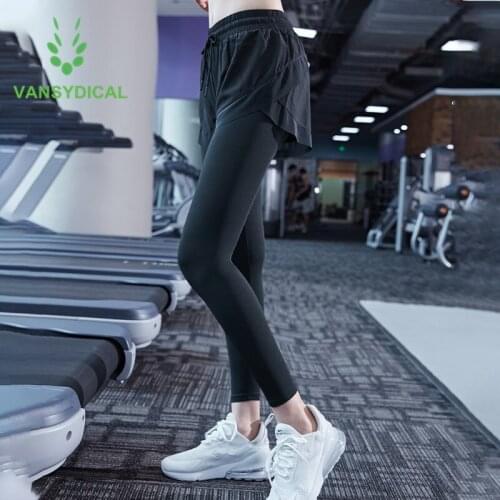 2021 Women Yoga Pants 2 in 1 High Waist Gym Running Tights Quick Dry Fitness Workout Jogging Sports Leggings with Hidden Pockets
