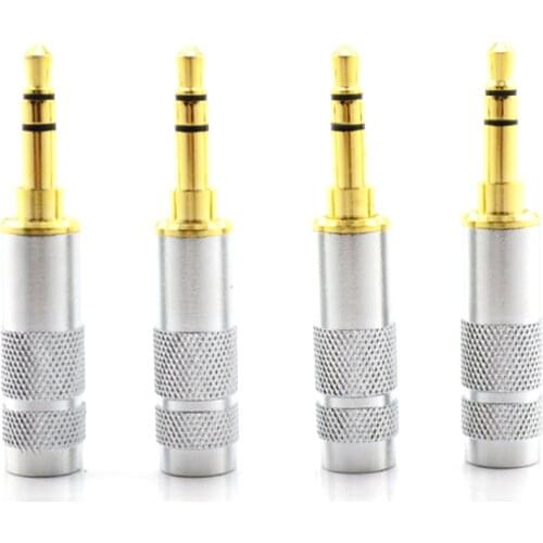 4pcs Gold plated Stereo 3.5mm 3 Pole Repair Headphone Jack Plug Cable Audio