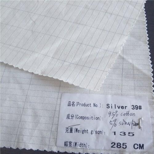 5% silver 95% cotton silver ground sheet fabric for earth