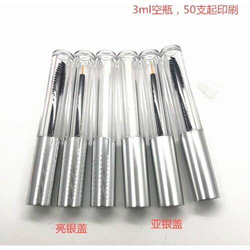 50pcs 3ML Lip glaze/lip gloss tube eyeliner tube mascara tube bright silver matte silver eyelash growth liquid glue empty bottle