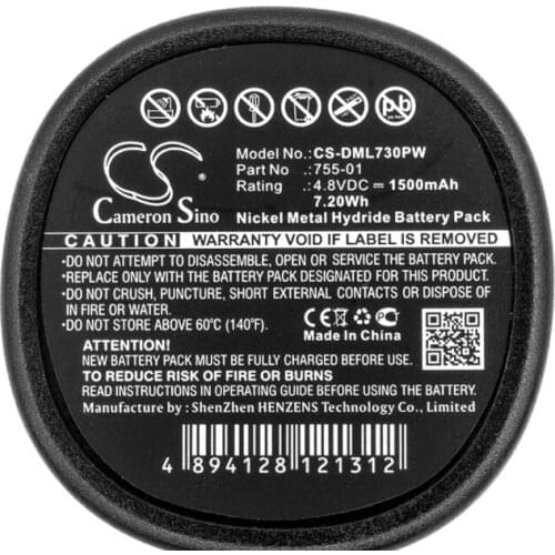 Cameron Sino 1500mAh battery for DREME 7300-N/8 MiniMite 4.8-Volt Cordless Two-Speed Rotary Tool 755-01 Power Tools Battery