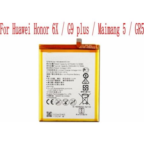 High Quality 3340mAh HB386483ECW Battery For Huawei Honor 6X / G9 plus / Maimang 5 / GR5 Cell Phone