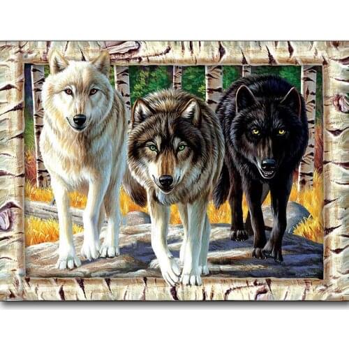 Full Square/Round Drill 5D DIY Diamond Painting "Forest Wolf" Embroidery Cross Stitch 5D Home Decor Gift