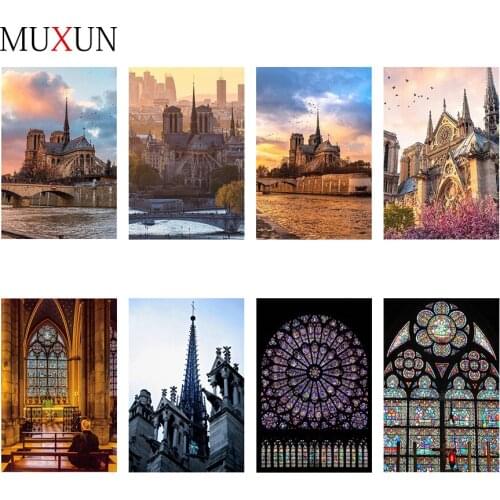 Full Drill 5D Div Diamond Painting Religion Notre Dame 3D Diamond Crystal Embroidery Cross Stitch Mosaic Home Decoration Ep085