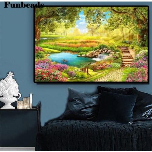 Diamond Embroidery Sale forest Scenery Diamond Painting Square round flower garden Landscape Pictures Cross Stitch Mosaic FF480